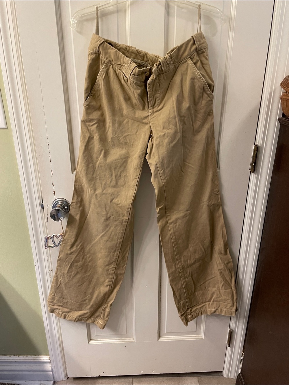 Free People Wide-Leg Chinos in Khaki
